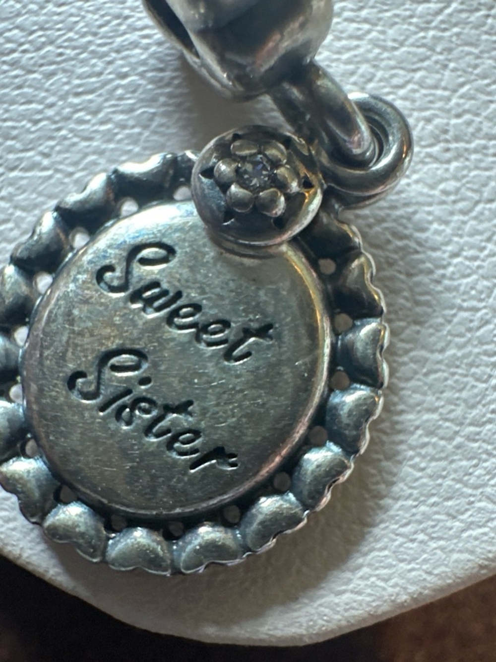 Pandora Sweet Sister Silver Charm Pendant